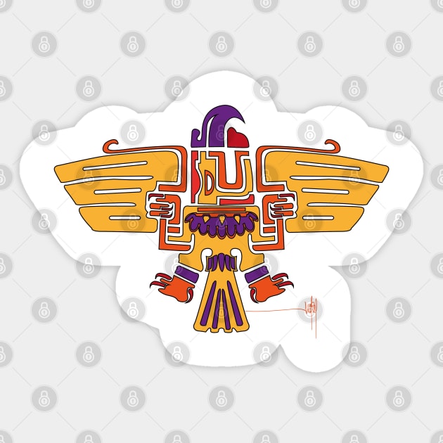 Mayan eagle Sticker by Jun Pagano